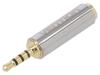VAB-S02 Jack 2,5мм 4pin вилка,Jack 3,5мм гнездо; Покрытие: позолота