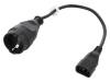PS-PCU170S/0.3, Кабель; гнездо CEE 7/4 (F), IEC C14 "папа"; 0,3м; Гнезда:1; ПВХ, JONEX