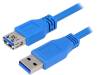 CU0055 Кабель; USB 3.0; гнездо USB A, вилка USB A; никелированные; 2м