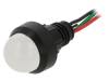 LRG-D20-230ACWK Индикат.лампа: LED; выпуклый; 230ВAC; Отв: O13мм; IP40; пластмасса