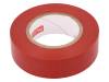 PLH-N10-19-20/RD, Лента: электроизоляционная; W:19мм; L:20м; D:0,13мм; красный; 200%, PLYMOUTH