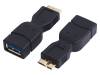 AU0021 Адаптер; USB 3.0; гнездо USB A, вилка micro USB B; позолота