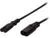 CP129, Кабель; IEC C7 "мама", IEC C8 "папа"; 2м; Гнезда:1; черный, LOGILINK