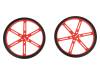 WHEEL 90?10MM PAIR RED, Колесо; Диам.вала:3мм; Ось: D-образный профиль; красный; резина, POLOLU