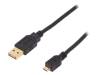 AK-300122-010-S Кабель; USB 2.0; вилка micro USB B, вилка USB A easy; 1м; черный