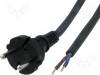 S8RR-2/15/5BK, Кабель; вилка CEE 7/17 (C), провода; 5м; черный; резина; 2x1,5мм2, JONEX