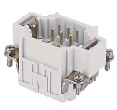 JDSM 09, male insert, 9 poles + PE, ILME