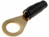 30.4700-47, Наконечник: кольцевой; M8; 6мм2; позолота; изолированный; черный, ACV