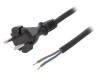W-97195, Кабель; вилка CEE 7/17 (C),провода; 4,5м; черный; резина; 16А, PLASTROL