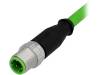 21349200405010, Вилка; M12; PIN:4; "папа"; код D-Ethernet; 1м; изоляция: ПВХ; прямой, Harting