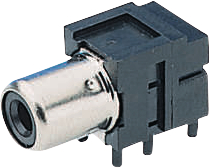 FC68371, Гнездо; RCA; "мама"; угловой 90°; THT; никелированные, Cliff