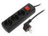 PS-370WS-3.0BK, Сетевой удлинитель; Гнезда:3; ПВХ; черный; 3x1мм2; 3м; 10А, JONEX