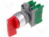 LRS22-2/O R,1-;0;-2 SPRING RETURN Switch: rotary; 1-position; NC + NO; 3A/230VAC; 22mm; red; IP65