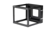 RK819WALLOH 4-Post Open Frame Rack, 8U, Steel, 63.4kg, Black