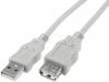 AK-300202-030-E Кабель; USB 2.0; гнездо USB A, вилка USB A; никелированные; 3м