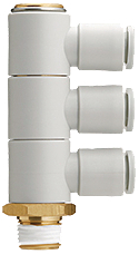 KQ2VT08-02AS, Triple threaded elbow R1/4"-8.0 mm, SMC PNEUMATICS