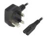 KAB-UK-T2-3.0-BK, Кабель; BS 1363 (G) вилка, IEC C7 "мама"; 3м; Гнезда:1; черный, ESPE