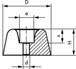 MT10000421, Bumper PVC D25 mm H10 mm black, Maagtechnic