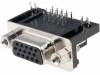 DS1038-15FBNSIA74, Гнездо; D-Sub HD; PIN:15; "мама"; Фиксация: винтами; угловой 90°, CONNFLY