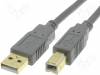 CAB-USBAB/1G, Кабель; USB 2.0; вилка USB A, вилка USB B; позолота; 1м, BQ CABLE (TME brand)