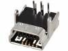 UB-M5BR-DM14-4D, Гнездо; USB B mini; на плату; THT; PIN:5; угловой 90°; позолота, JST