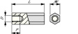 DISTIN3060PA-40 Spacer bolt 6mm 40 mm