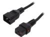 IEC-PC1284, Кабель; IEC C19 "мама", IEC C20 "папа"; 1м; с блокировкой; черный, IEC LOCK