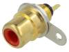 BTO 1 V ROT, Гнездо; RCA; "мама"; прямой; пайка; позолота; Маркировка: красный, Lumberg Automation (Belden brand)