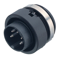 99-0611-00-04, Panel-mount plug Pole no.=4, Binder