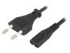 KAB-EU-T2-1.5-BK, Кабель; вилка CEE 7/16 (C), IEC C7 "мама"; 1,5м; Гнезда:1; черный, ESPE