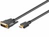 HDMI-DV020G.010, Кабель; HDMI 1.4; вилка DVI-D (18+1), вилка HDMI; 1м; черный, Goobay