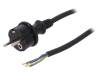 W-97270, Кабель; SCHUKO вилка,вилка CEE 7/7 (E/F),провода; 2м; черный, PLASTROL