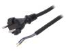 W-97258, Кабель; вилка CEE 7/17 (C),провода; 4,5м; черный; резина; 2x1мм2, PLASTROL