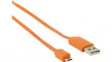 CCGP60410OG10 USB 2.0 Flat Cable USB A Plug - USB Micro-B Plug 1m Orange