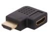 50529, Адаптер; HDMI 1.4; гнездо HDMI, вилка HDMI 90°; Цвет: черный, QOLTEC