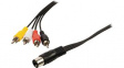 CAGP20400BK10 DIN Audio Cable DIN 5-Pin Plug - 4x RCA Plug 1m