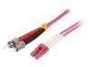 FP4LT05, Разъем: световодный; patchcord; ST, LC; на защелки; Кат: OM4; "папа", LOGILINK