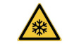 PIC W010-TRI 015-PE-SHEET/1 [54 шт] ISO Safety Sign - Warning, Low Temperature / Freezing Conditions, Triangular, Bl
