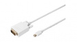 AK-340305-020-W Video Cable, Mini DisplayPort Plug - DVI-D 24 + 1-Pin Male 2m