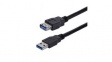 USB3SEXT1MBK Superspeed Extension Cable USB-A Plug - USB-A Socket 1m USB 3.0 Black
