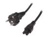 CP093, Кабель; угловая вилка CEE 7/7 (E/F), IEC C5 "мама"; 2м; черный, LOGILINK