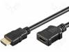 MC.1900.2112.020BK, Кабель; HDMI 1.4; гнездо HDMI, вилка HDMI; 2м; черный, Goobay