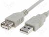 CAB-USBAAF/5, Кабель; USB 2.0; гнездо USB A, вилка USB A; 5м; серый, BQ CABLE (TME brand)
