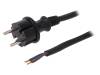 W-97263, Кабель; вилка CEE 7/17 (C),провода; 4,5м; черный; резина; 16А, PLASTROL