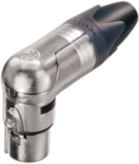 NC6FRX, Xlr cable socket 90deg., 6 poles xx/rx soldering connection nickel - plated, Neutrik
