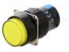 V16-A11-Y, Переключатель: кнопочный; 1; SPST; желтый; Выводы: под пайку; O16мм, Onpow