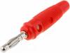 R8-25A-RED, Вилка; "банан" 4мм; 10А; 60ВDC; красный; Диам.кабеля макс:4мм, SCI