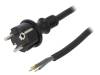 W-97213, Кабель; SCHUKO вилка,вилка CEE 7/7 (E/F),провода; 3м; черный, PLASTROL