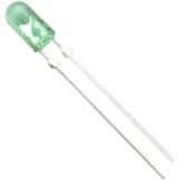 HLMP-C515, LED; 5мм; зеленый; 170мкд; 15°; 20мА; 2,2?3В; Поверхность: выпуклая, Broadcom (Avago)