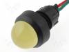 LKD12-24-Y Индикат.лампа: LED; выпуклый; 12?24ВDC; 12?24ВAC; Отв: O13мм; IP20